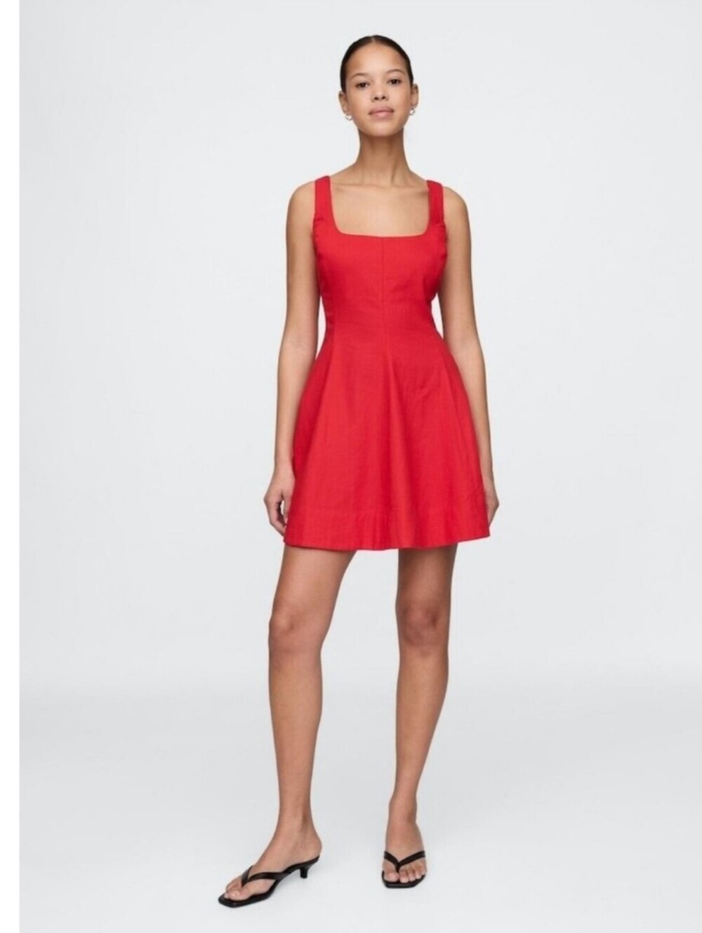 Gap Linen-Blend Mini Dress Red SP NWT sundress casual short linen